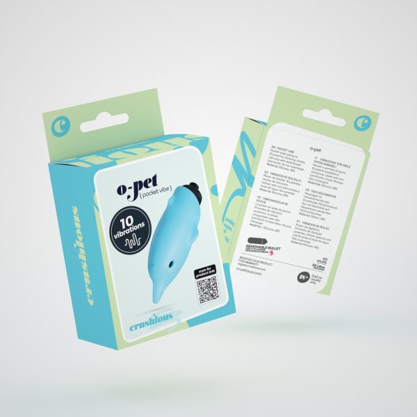 O-PET GOLFINHO COM BALA DE 10 VIBRAÇÕES AZUL CRUSHIOUS - Imagen 5