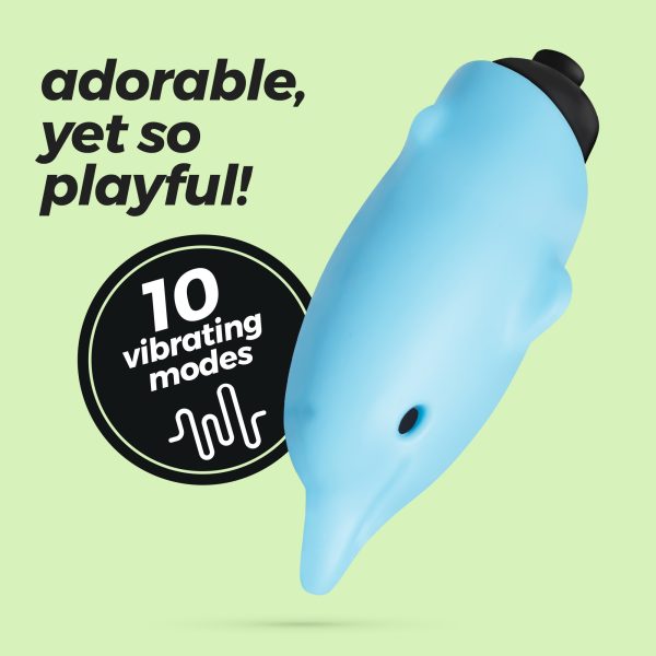 O-PET GOLFINHO COM BALA DE 10 VIBRAÇÕES AZUL CRUSHIOUS - Imagen 12