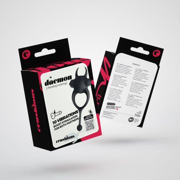 DAEMON ANEL PARA O PÉNIS COM VIBRAÇÃO PRETO CRUSHIOUS - Imagen 5