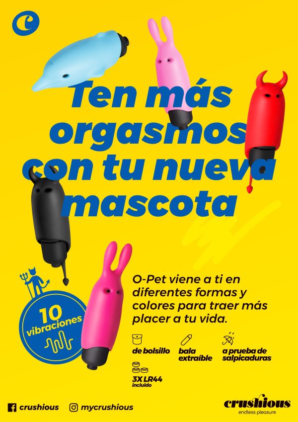 O-PET GOLFINHO COM BALA DE 10 VIBRAÇÕES AZUL CRUSHIOUS - Imagen 11