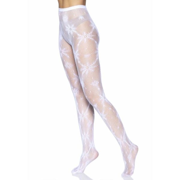 LEG AVENUE FLOCO DE NEVE FISHNET TIGHTS TAMANHO ÚNICO - Imagen 6