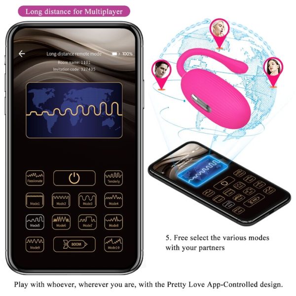 PRETTY LOVE - OVO VIBRATÓRIO RECARREGVEL DOREEN MAGENTA - Imagen 11