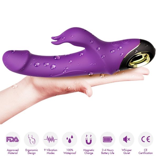 ARMONY - METEROR DILDO VIBRADOR COELHO ROTATOR ROXO - Imagen 3