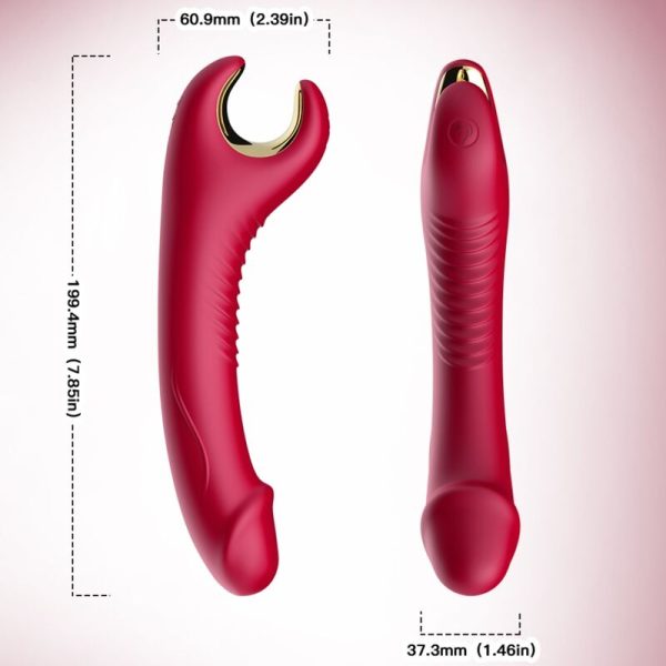 ARMONY - PRINCE DILDO VIBRADOR E ROTATOR VERMELHO - Imagen 3
