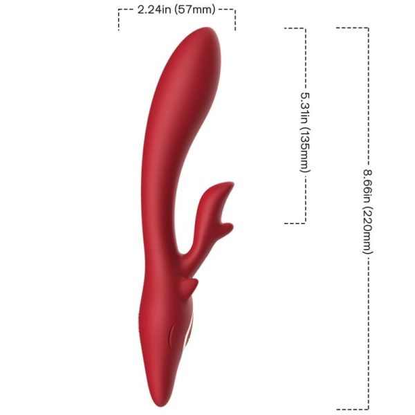 ARMONY - ELK VIBRADOR COELHO CURVADO VERMELHO - Imagen 2