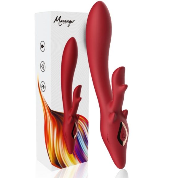 ARMONY - ELK VIBRADOR COELHO CURVADO VERMELHO - Imagen 5