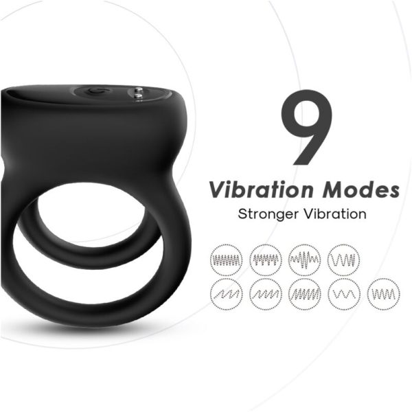 ARMONY - VIBRADOR DE ANEL DUPLO PRETO - Imagen 2