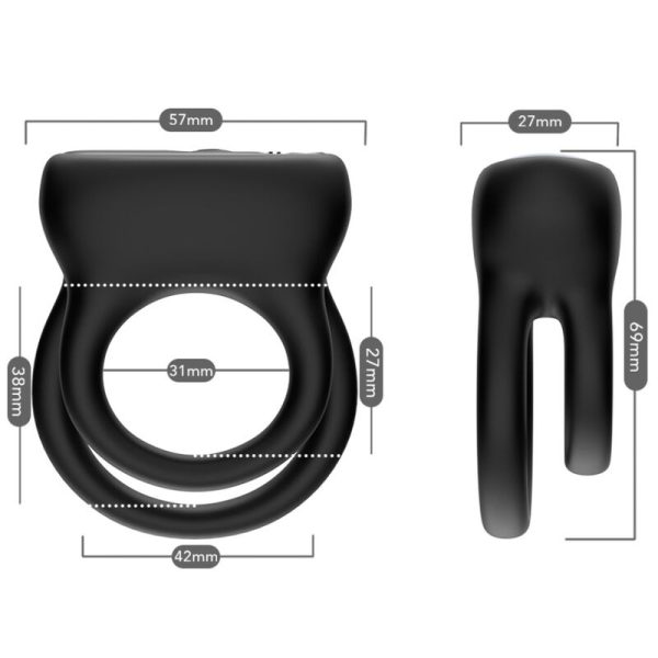 ARMONY - VIBRADOR DE ANEL DUPLO PRETO - Imagen 4