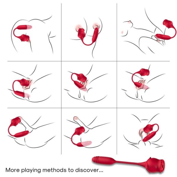 ARMONY - ROSEKNIGTH LAMINDO CLITOR VIBRANTE E VIBRADOR VERMELHO - Imagen 5
