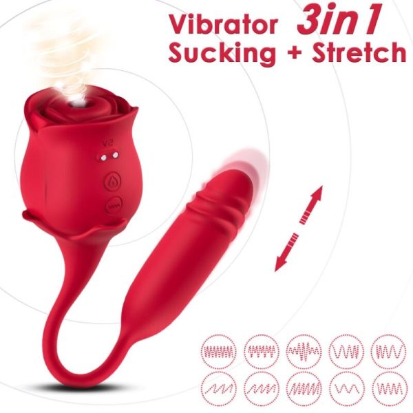 ARMONY - ROSEKNIGTH LAMINDO CLITOR VIBRANTE E VIBRADOR VERMELHO - Imagen 2