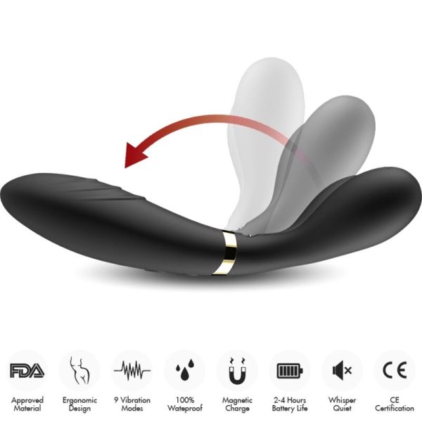 ARMONY - MASSAGER Y-WAND E VIBRADOR CABEÇA DUPLA PRETO - Imagen 3