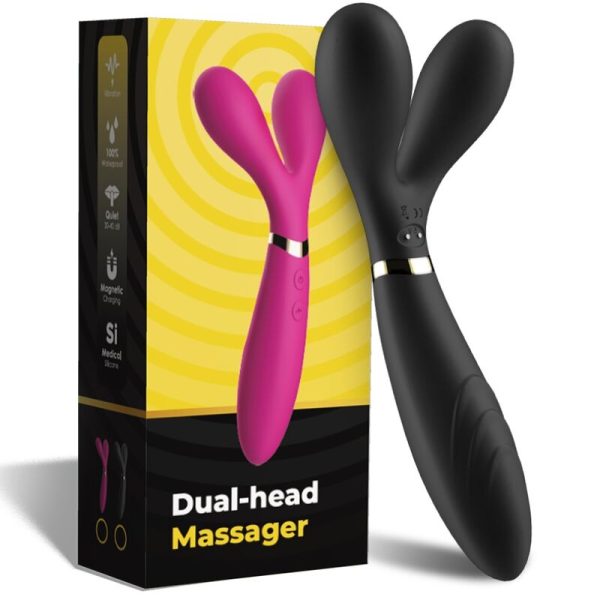 ARMONY - MASSAGER Y-WAND E VIBRADOR CABEÇA DUPLA PRETO - Imagen 5
