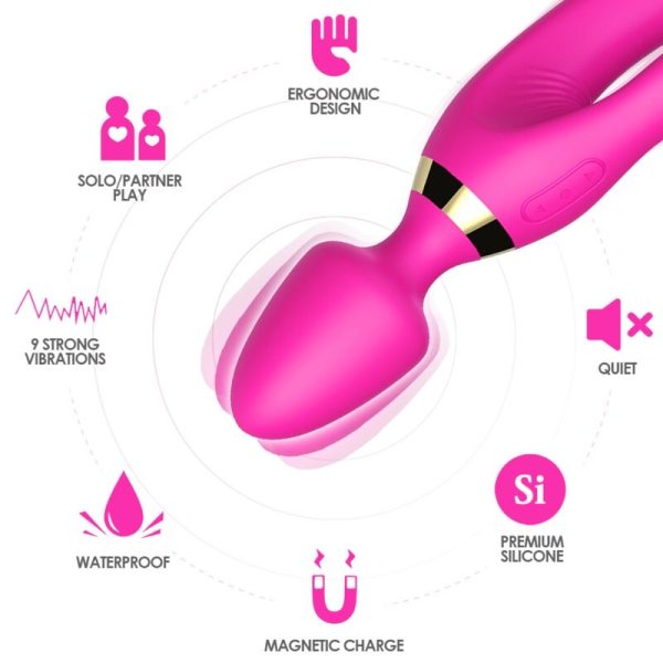 ARMONY - MASSAGER E VIBRADOR COELHO FÚCSIA - Imagen 3