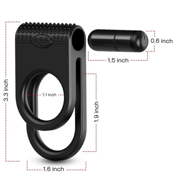 ARMONY - ANEL VIBRADOR DUPLO TWINS PARA CASAIS PRETO - Imagen 3