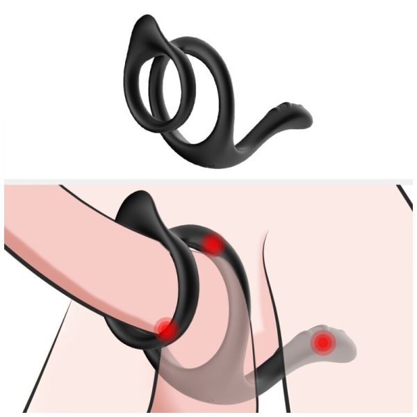 ARMONY - ANEL ANAL DUPLO TAIL PRETO - Imagen 3