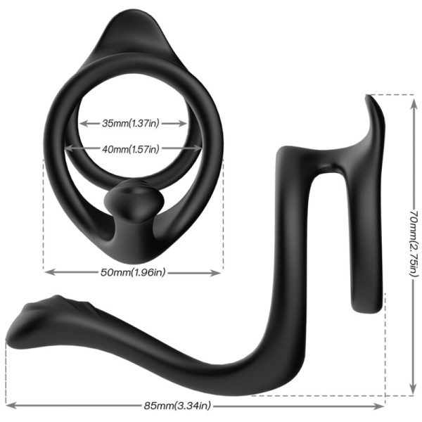 ARMONY - ANEL ANAL DUPLO TAIL PRETO - Imagen 2