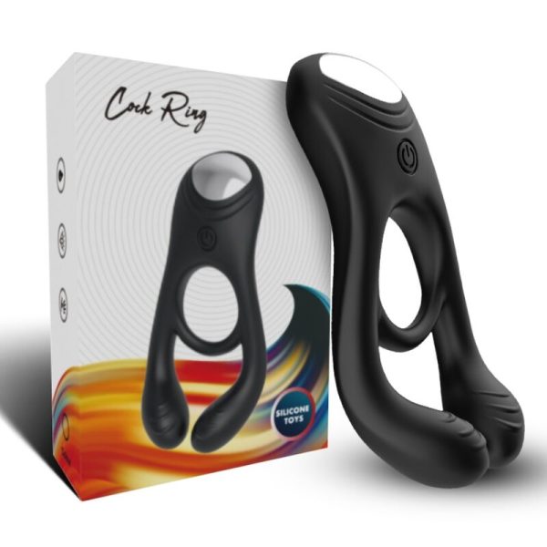 ARMONY - ANEL VIBRADOR DUPLO VEYRON PARA CASAIS PRETO - Imagen 3