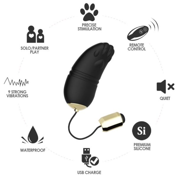 ARMONY - KITTY EGG VIBRADOR G-SPOT CONTROLE REMOTO PRETO - Imagen 2