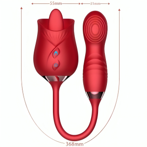 ARMONY - VIBRADOR DE FLOR DELIGHT E BUMPING COM LÃNGUA VERMELHA