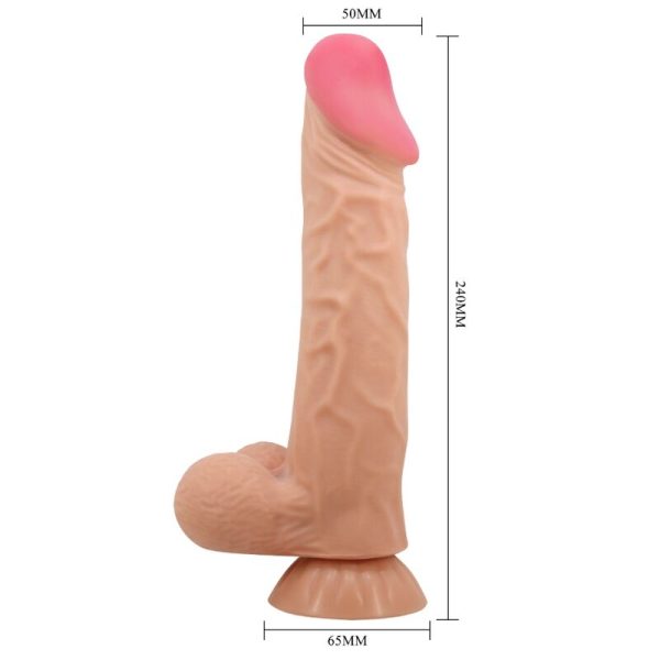 PRETTY LOVE - SÉRIE SLIDING SKIN DILDO REALÍSTICO COM VENTOSA DESLIZANTE PELE CARNE 24 CM - Imagen 4