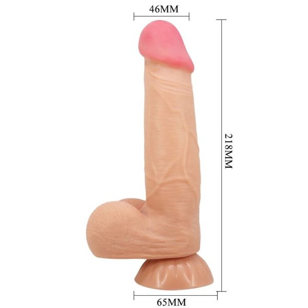 PRETTY LOVE - SÉRIE SLIDING SKIN DILDO REALÍSTICO COM VENTOSA DESLIZANTE PELE CARNE 21,8 CM - Imagen 4