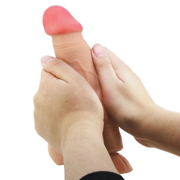 PRETTY LOVE - SÉRIE SLIDING SKIN DILDO REALÍSTICO COM VENTOSA DESLIZANTE PELE CARNE 21,8 CM - Imagen 3