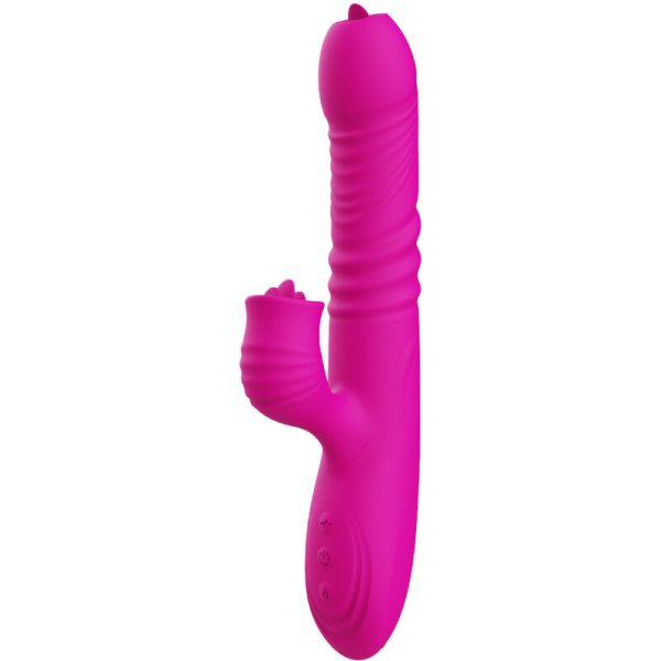 ARMONY - FANNY MULTIFUNÃÃO VIBRADOR DE LÃNGUA DUPLA FÃCSIA EFEITO CALOR - Imagen 3