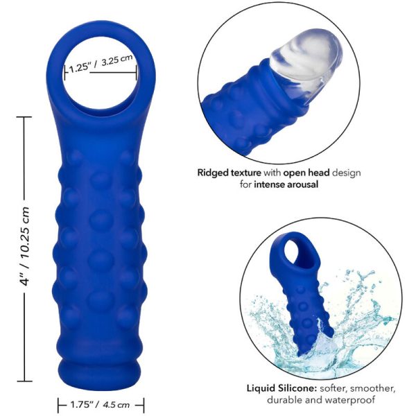 ADMIRAL - CAPA PARA PÊNIS COM FRISAS SILICONE LÍQUIDO AZUL - Imagen 4