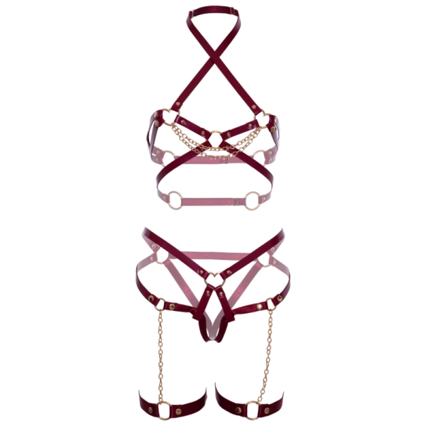LEG AVENUE - HARNESS BRA & HEART GARTER - Imagen 6