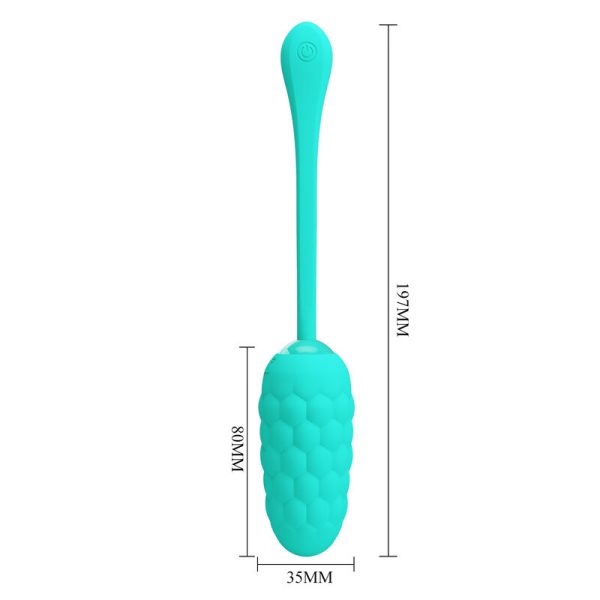 PRETTY LOVE - OVO VIBRANTE COM TEXTURA MARINHA RECARREGVEL AQUA GREEN - Imagen 6