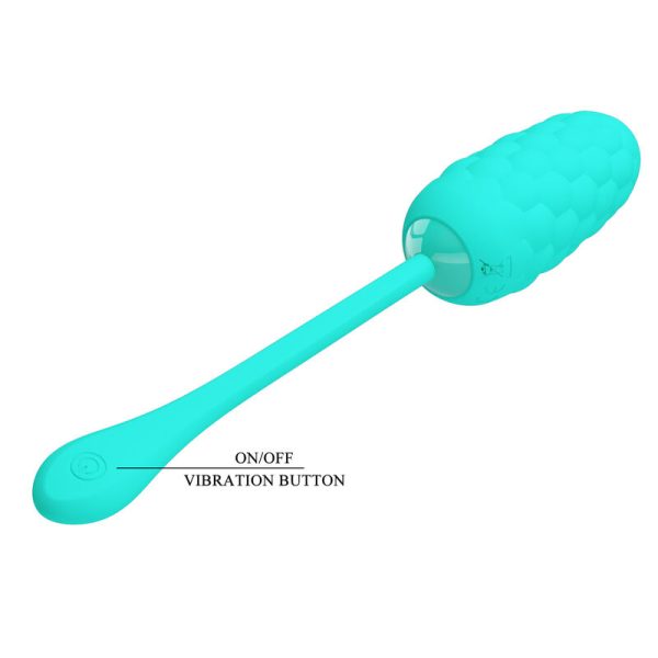 PRETTY LOVE - OVO VIBRANTE COM TEXTURA MARINHA RECARREGVEL AQUA GREEN - Imagen 7