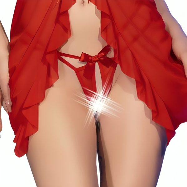 CHILIROSE - CR 4696 BABYDOLL E TANGA VERMELHA - Imagen 2