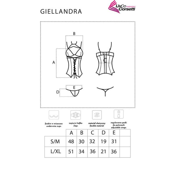 LIVCO CORSETTI FASHION - COLEO GIELLANDRA FOR THE SENSES CORSET + CALCINHA - Imagen 5