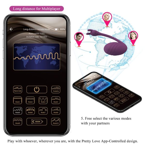 PRETTY LOVE - CATALINA VIBRADOR APP CONTROLE REMOTO ROXO - Imagen 18