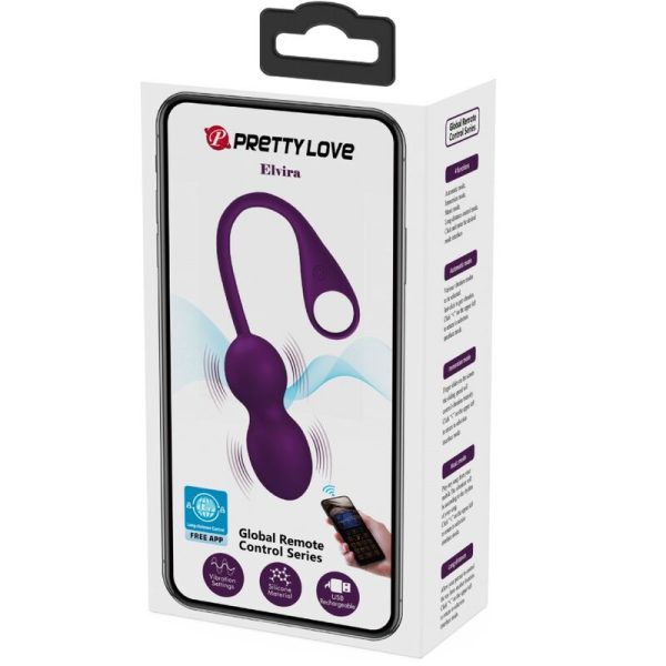 PRETTY LOVE - ELVIRA KEGEL BALLS APP CONTROLE REMOTO ROXO - Imagen 6