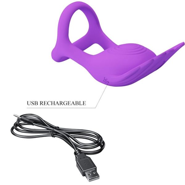 PRETTY LOVE - ANEL PARA PÊNIS VIBRANTE 7 VIBRAÕES SILICONE ROXO - Imagen 8
