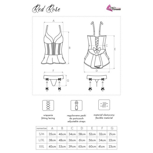 LIVCO CORSETTI FASHION -   LC 90130 CORSET + CALCINHA VERMELHA - Imagen 3