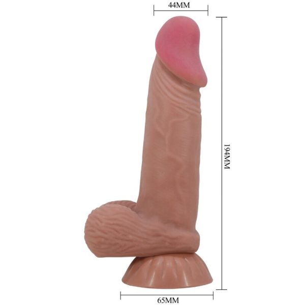 PRETTY LOVE - SÉRIE SLIDING SKIN DILDO REALÍSTICO COM VENTOSA DESLIZANTE PELE MARROM 19,4 CM - Imagen 6