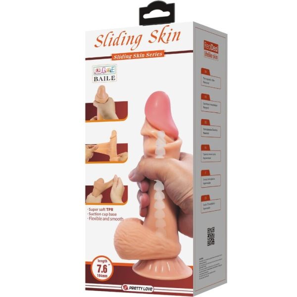 PRETTY LOVE - SÉRIE SLIDING SKIN DILDO REALÍSTICO COM VENTOSA DESLIZANTE PELE 19,4 CM - Imagen 7