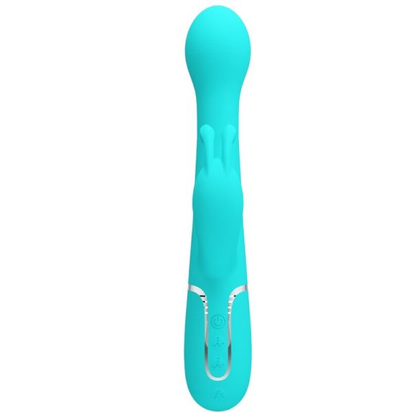 PRETTY LOVE - VIBRADOR COELHO DEJON 3 EM 1 MULTIFUNO AQUA VERDE - Imagen 2