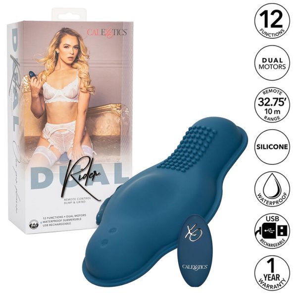CALIFORNIA EXOTICS - RIDER MASSAGER DUPLO MOTOR CONTROLE REMOTO AZUL - Imagen 2