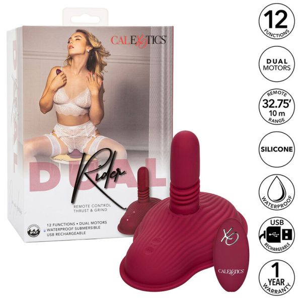 CALIFORNIA EXOTICS - RIDER MASSAGER DUPLO MOTOR CONTROLE REMOTO VERMELHO - Imagen 2
