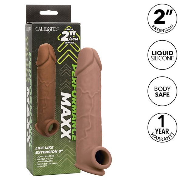 CALIFORNIA EXOTICS - PERFORMANCE MAXX LIFE-LIKE EXTENSION 8 PELE MARROM - Imagen 2