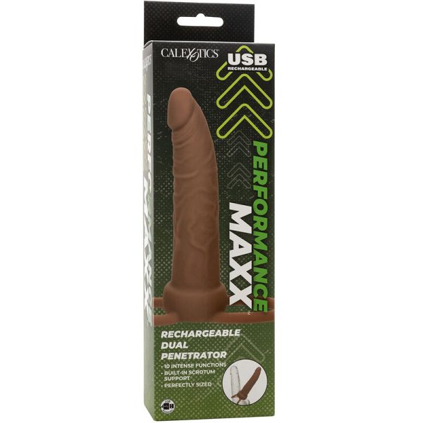 CALIFORNIA EXOTICS - PERFORMANCE MAXX RECARREGVEL DUPLO PENETRADOR PELE MARROM - Imagen 15