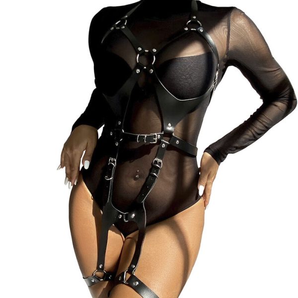 SUBBLIME - ARNÊS DE CORPO COMPLETO COM FIVELAS DE CUORO ETO TAMANHO ÚNICO - Imagen 2