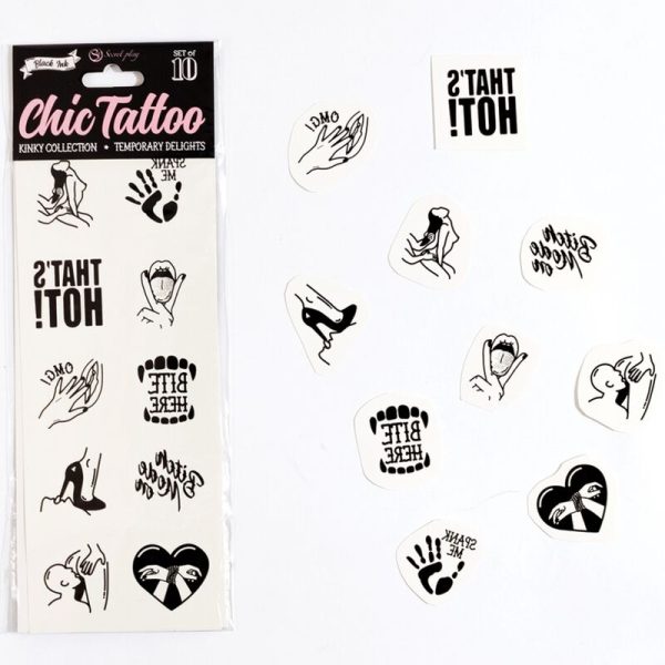 SECRET PLAY - CONJUNTO DE 10 TATUAGENS TEMPORRIAS COLEO KINKY - Imagen 4