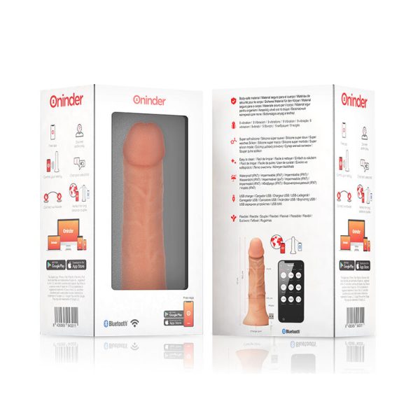 ONINDER - GRANDE VIBRADOR BOGOTÃ DILDO 9 VELOCIDADES NATURAL 22 CM -O- 4,5 CM - APLICATIVO GRATUITO - Imagen 7
