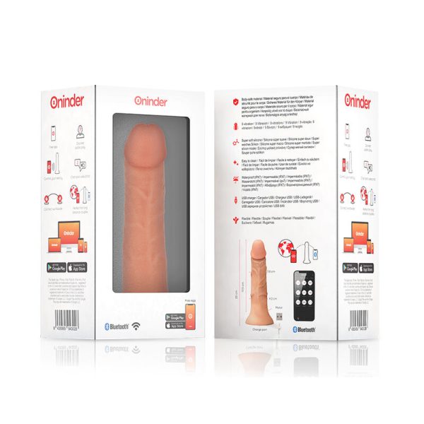 ONINDER - DILDO VIBRADOR BOGOTÁ MÉDIO 9 VELOCIDADES NATURAL 22 CM -O- 4,5 CM - APLICATIVO GRATUITO - Imagen 7