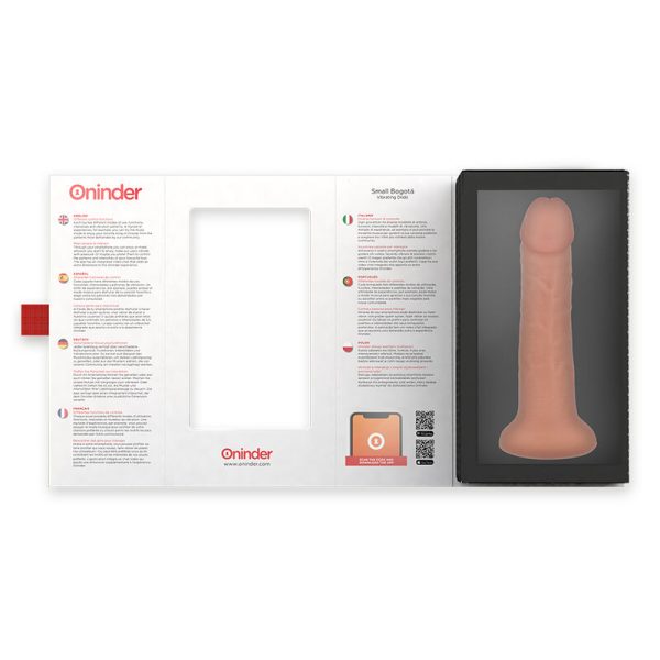ONINDER - VIBRADOR PEQUENO BOGOTÁ DILDO 9 VELOCIDADES NATURAL 22 CM -O- 4,5 CM - APLICATIVO GRATUITO - Imagen 4