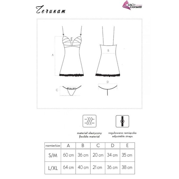 LIVCO CORSETTI FASHION - CONJUNTO ZERUNAM BABYDOLL + TANGA - Imagen 5